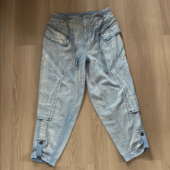NWOT Free People Wilder Cargo Inspired Pants $228 XS Autumn Sky Slouchy 0066 - Picture 2 of 10